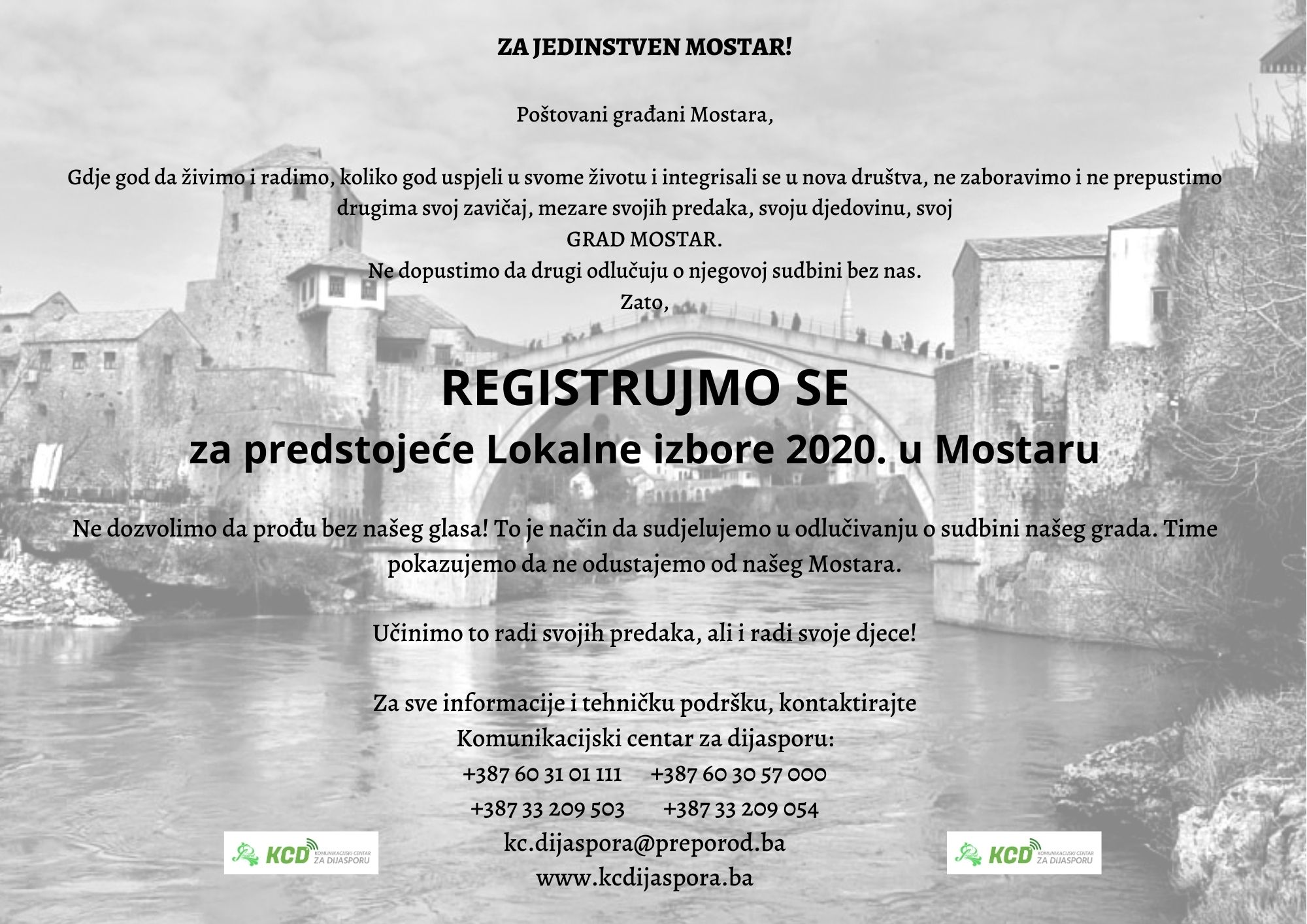 Registracija birača za izbore u Mostaru