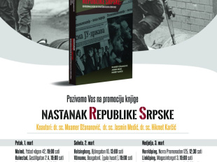 Promocija knjige “NASTANAK REPUBLIKE SRPSKE: od regionalizacije do strateških ciljeva (1991-1992)”.